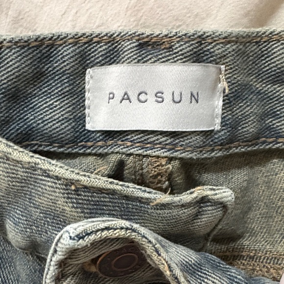 PacSun Faded Blue Denim Pants- Jessie High Rise Baggy - Picture 2 of 11